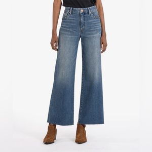 Kut From The Cloth Meg High Rise Fab Ab Wide Leg Raw Hem sz 4/27